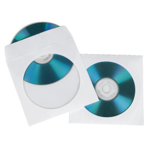 Хартиени пликчета 1 бр. CD-та, 50 бр в пакет HAMA, бял