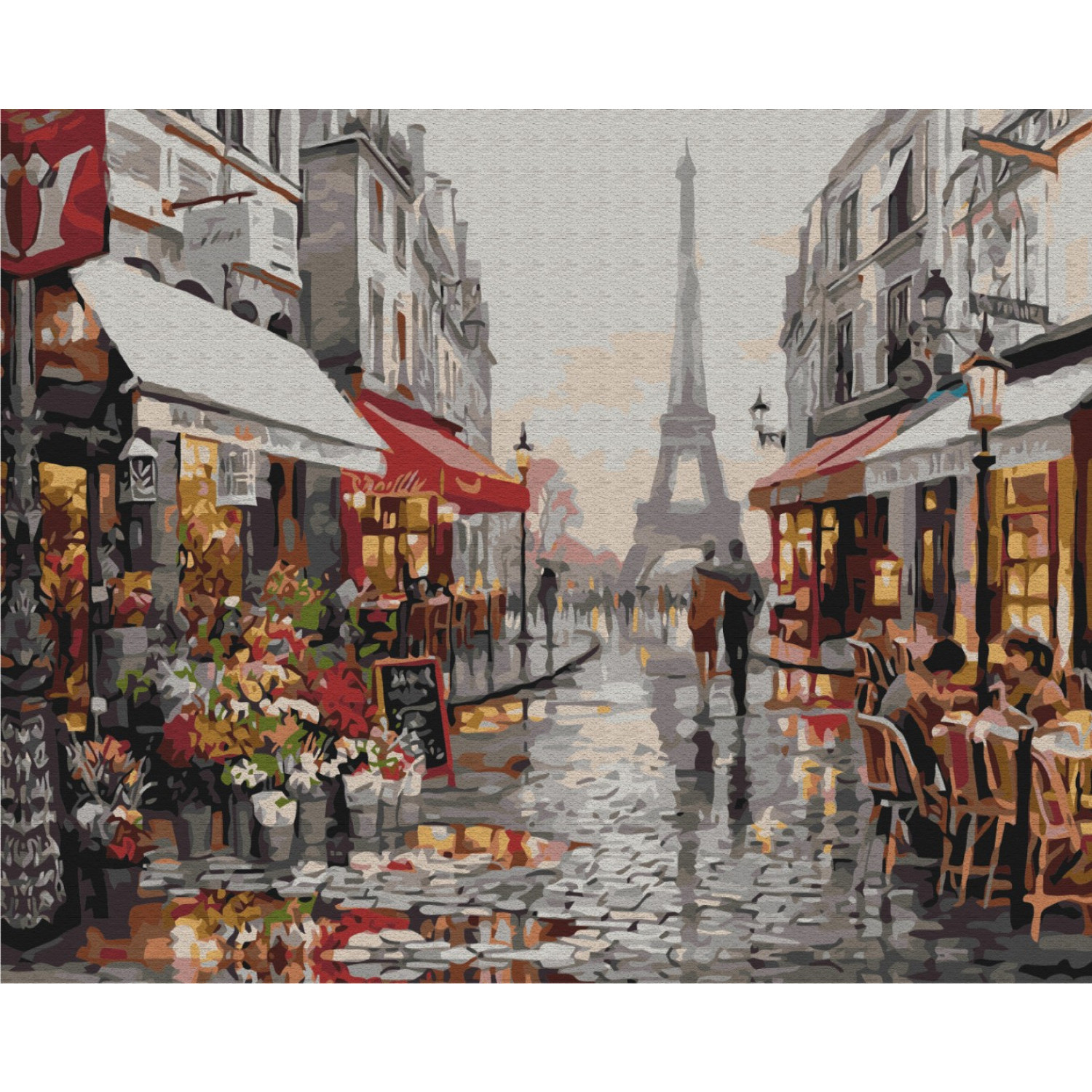 Рисуване по номера Париж след дъжда, с подрамка, 40х50 см.