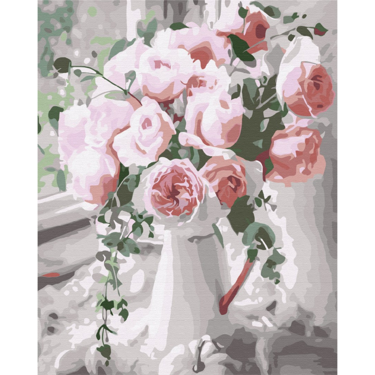 Рисуване по номера Букет от нежни рози, с подрамка, 40х50 см.