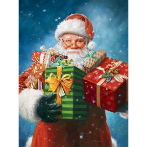 Диамантен гоблен Дядо Коледа с подаръци, 40x50 см.
