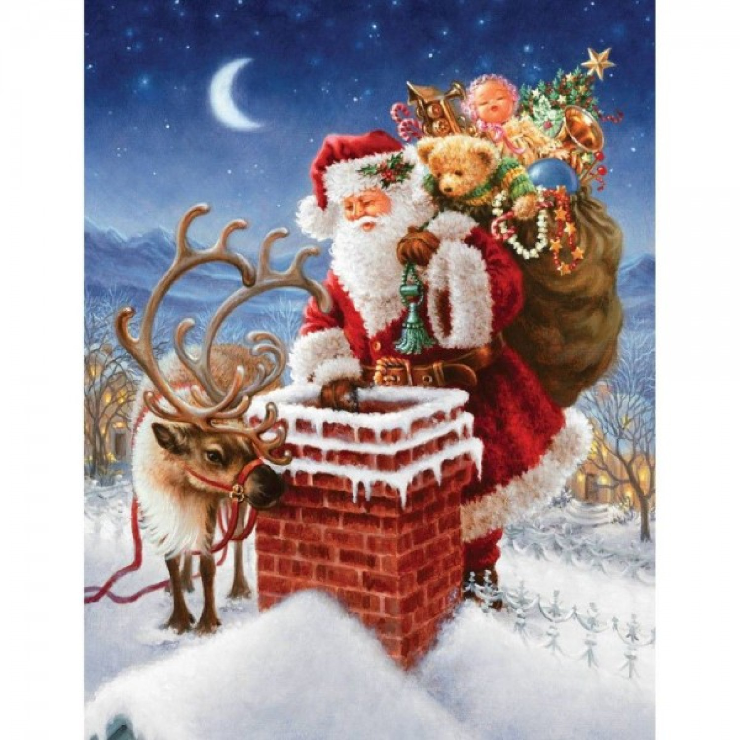 Диамантен гоблен Дядо Коледа идва, 40x50 см.