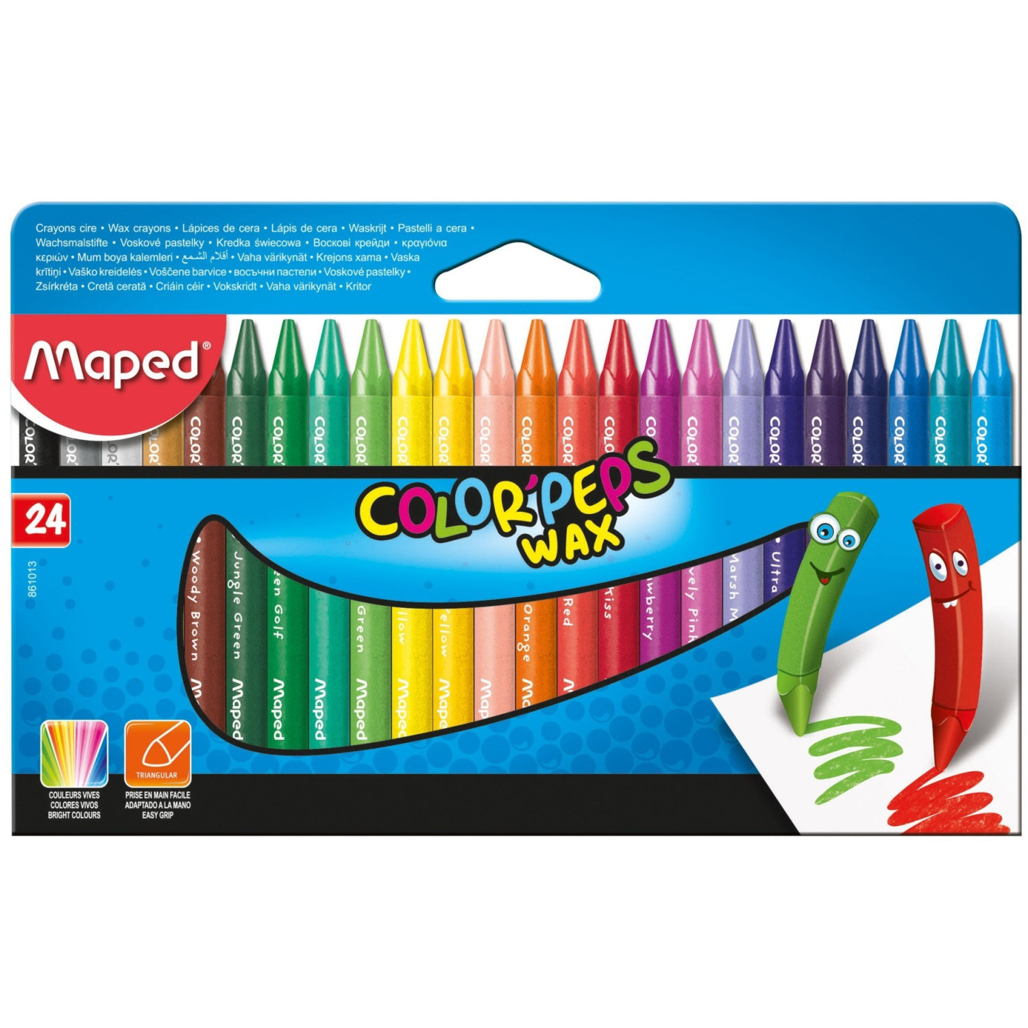 Пастели Maped Color Peps Wax, восъчни, 24 цвята