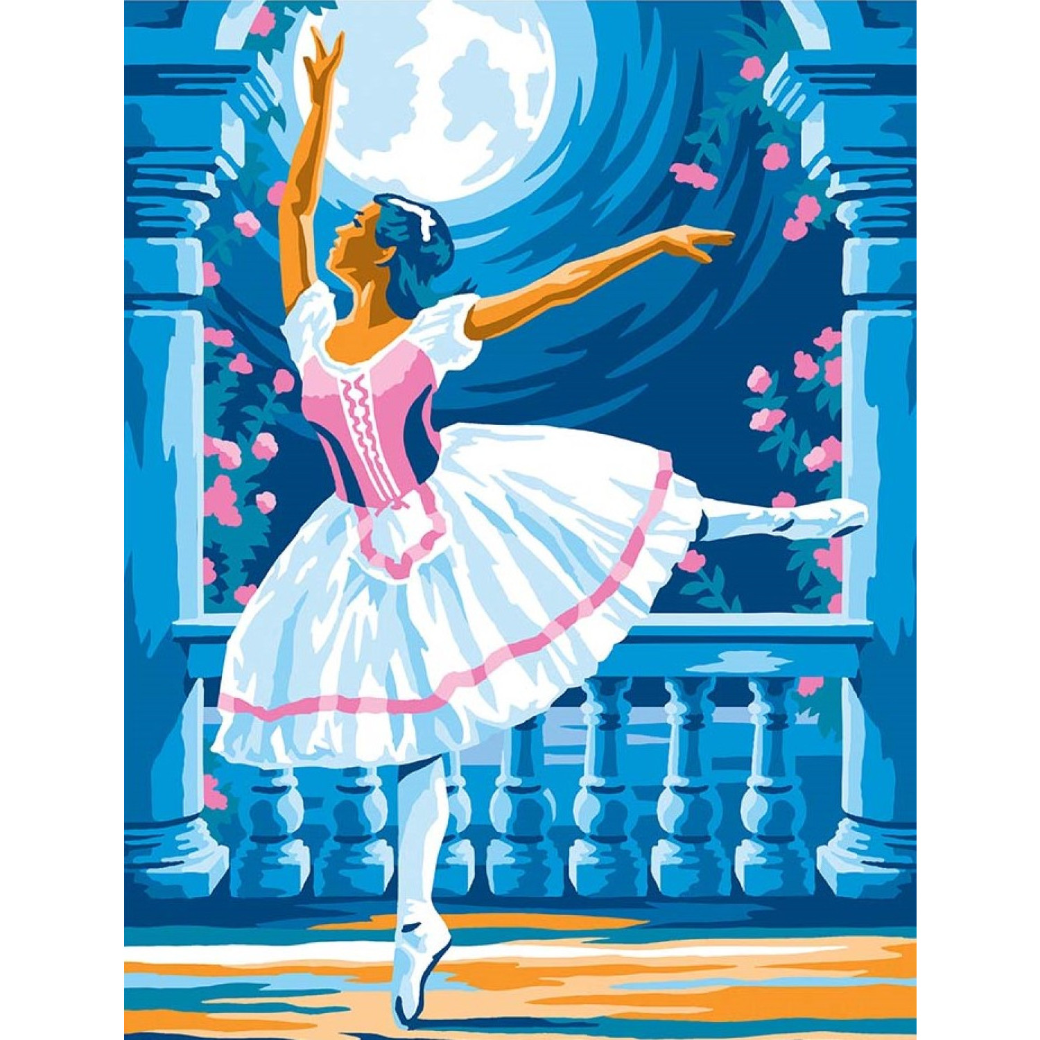 Рисуване по номера с акрилни бои Танцът на балерината