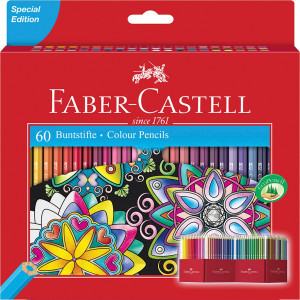 Цветни моливи Faber-Castell Замък, 60 цвята