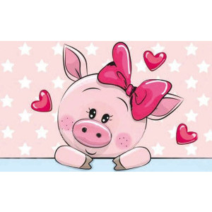 Диамантен гоблен Piggy in Love, 20х30 см.