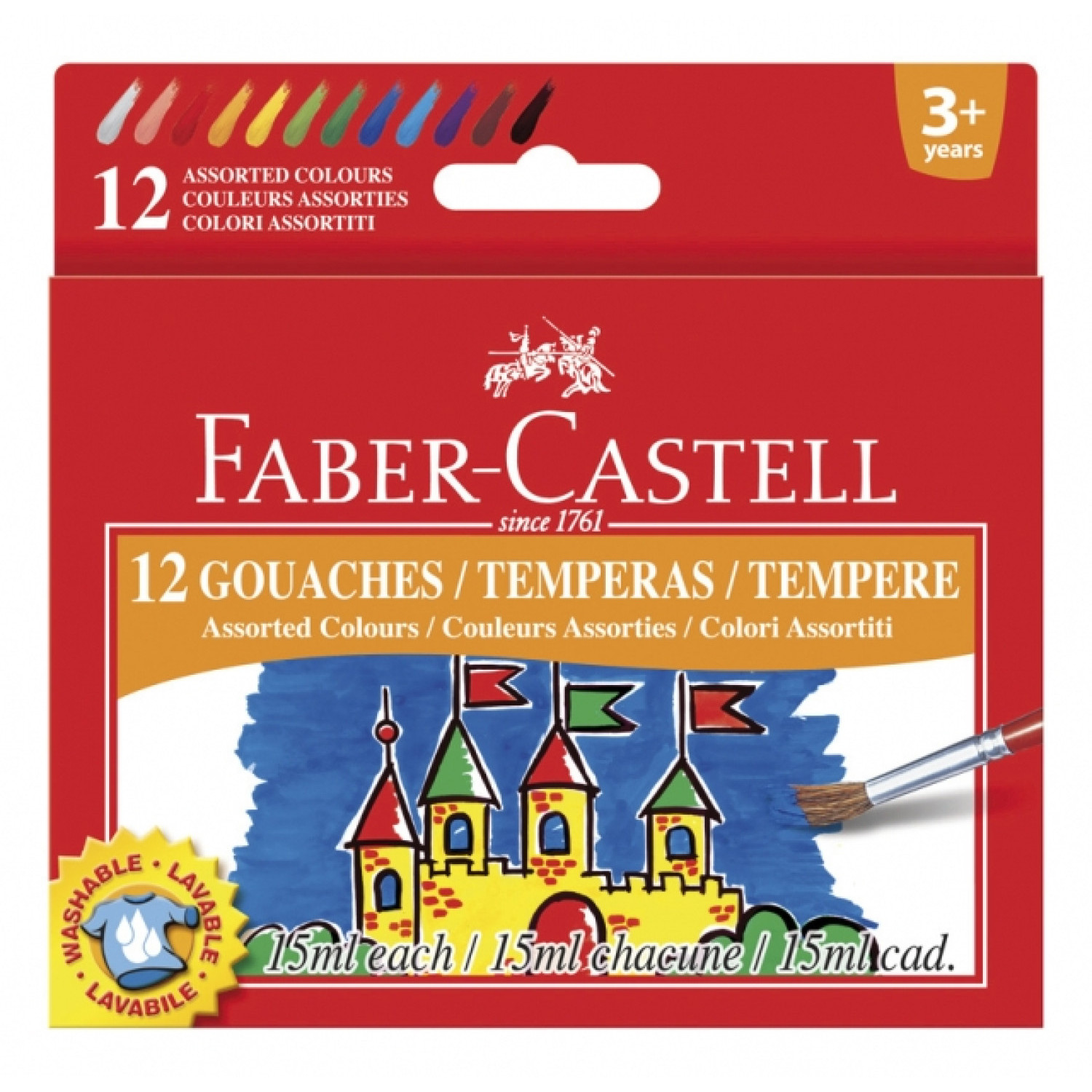 Темперни бои Faber-castell, 12 цвята