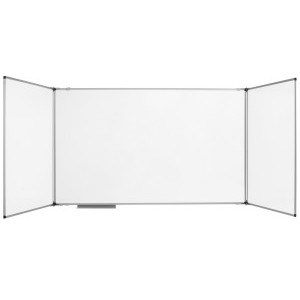 Бяла магнитна дъска Bi-Office, тройна, с алуминиева рамка 120x180 / 120x360 cm