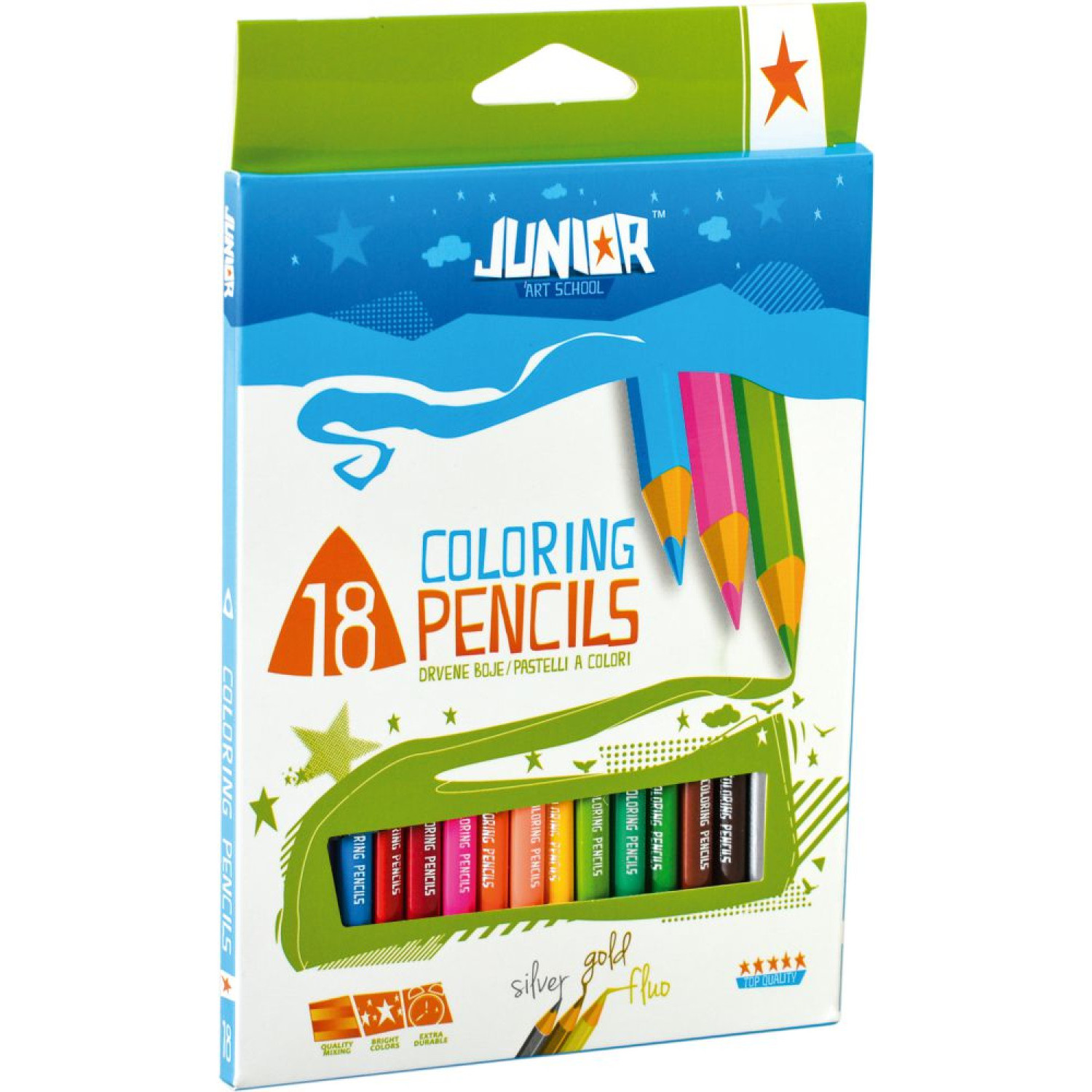 Цветни моливи Junior, 18 цвята