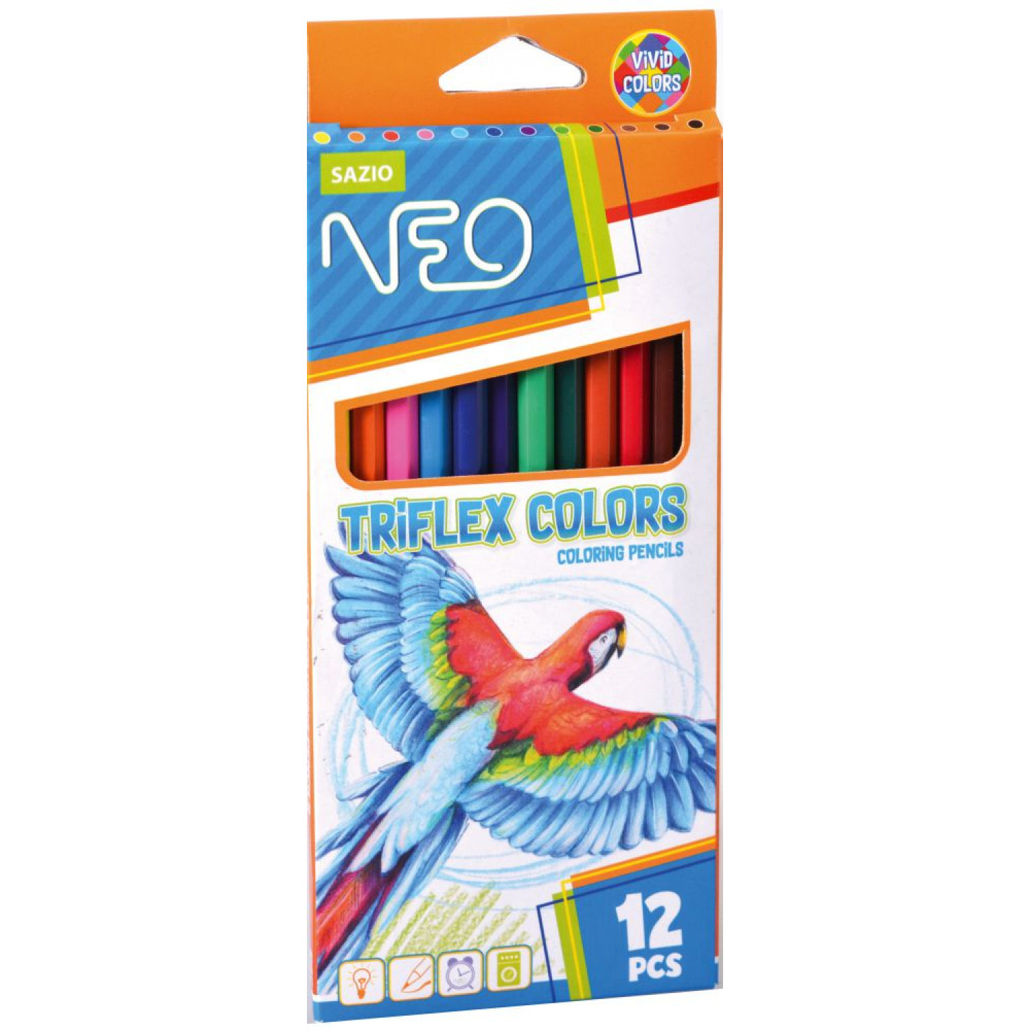 Цветни моливи Sazio, 12 цвята