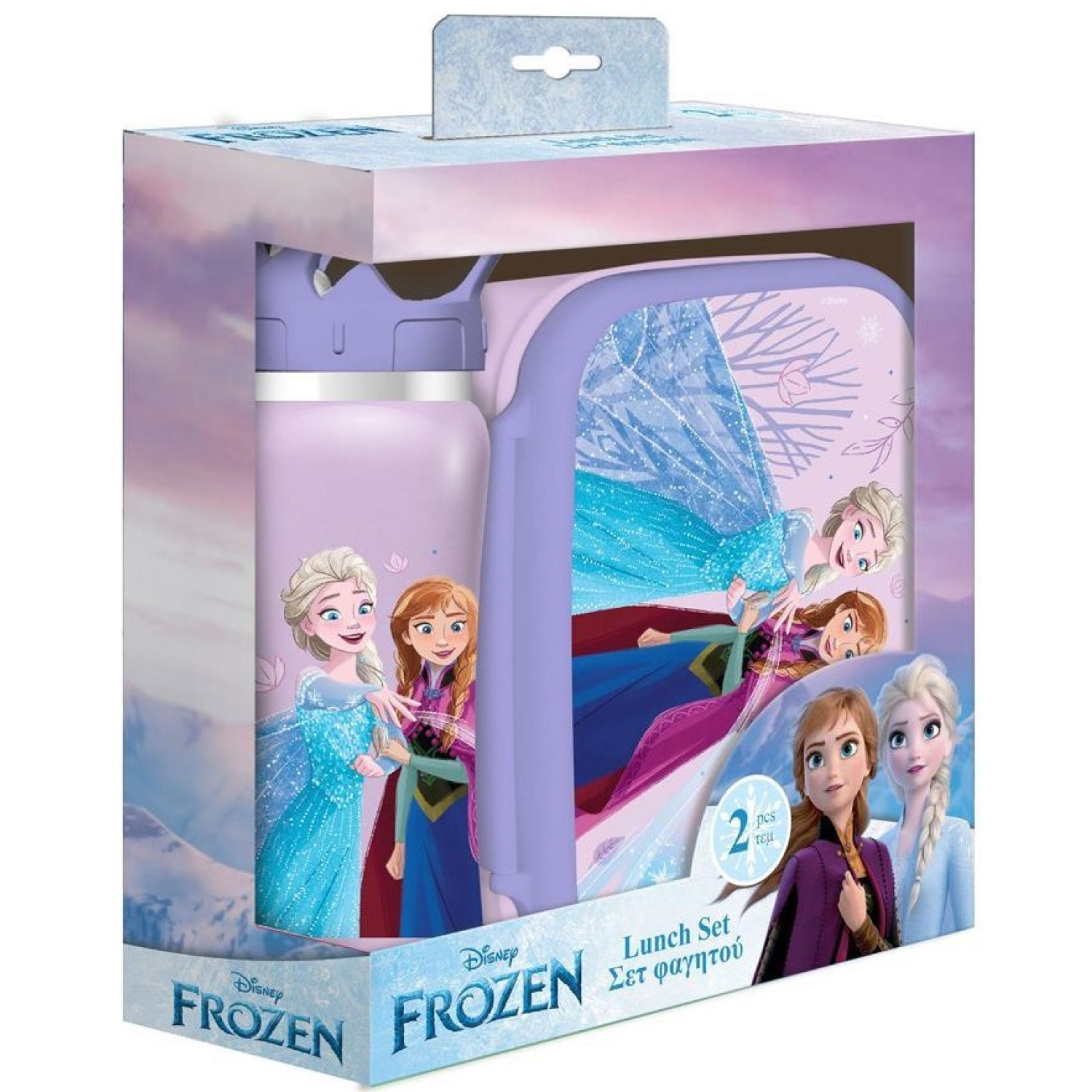 Комплект кутия за храна и метална бутилка Frozen