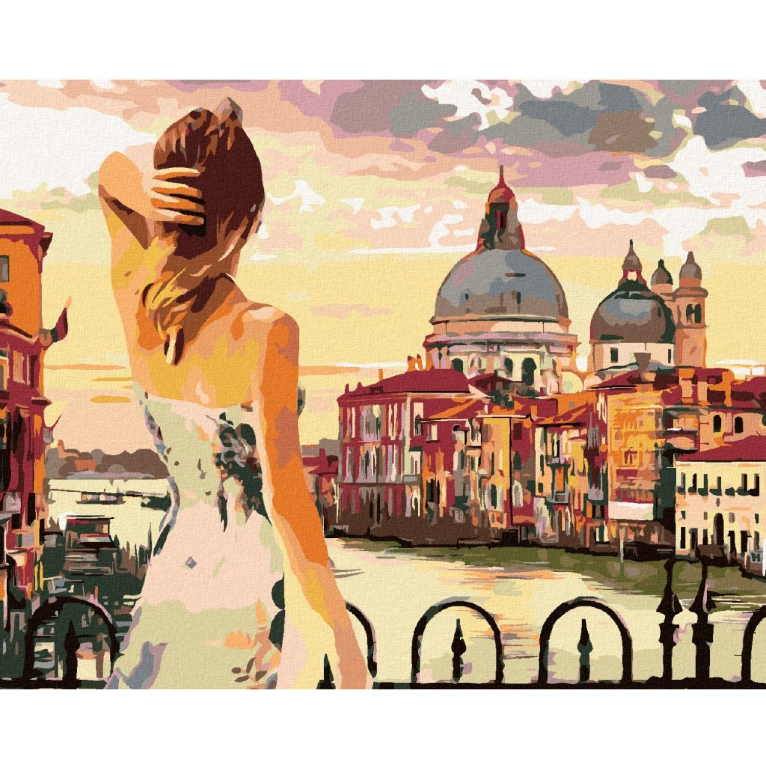 Рисуване по номера Жена във Венеция, с подрамка, 40х50 см.