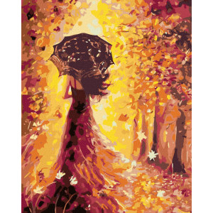 Рисуване по номера Жена с чадър, с подрамка, 40х50 см.