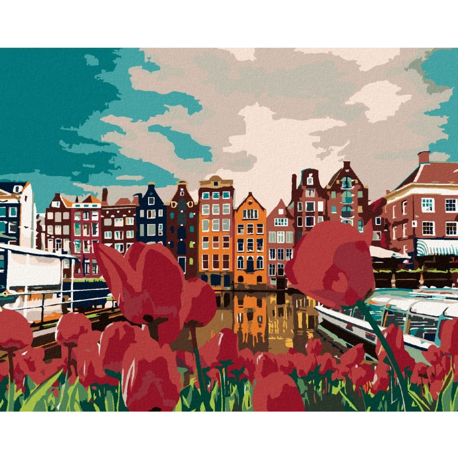 Рисуване по номера Лалета в Амстердам, с подрамка, 40х50 см.