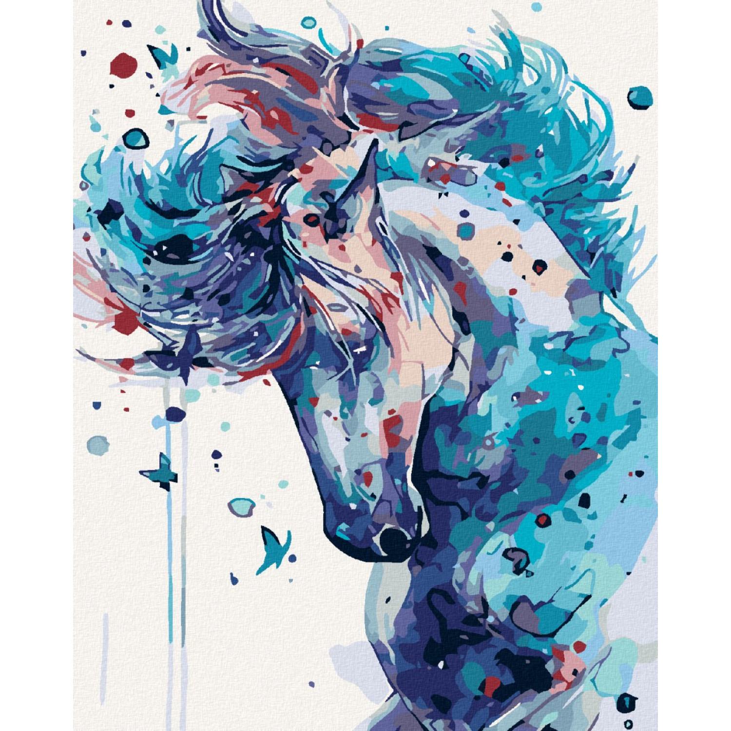 Рисуване по номера Абстрактен кон, с подрамка, 40х50 см.
