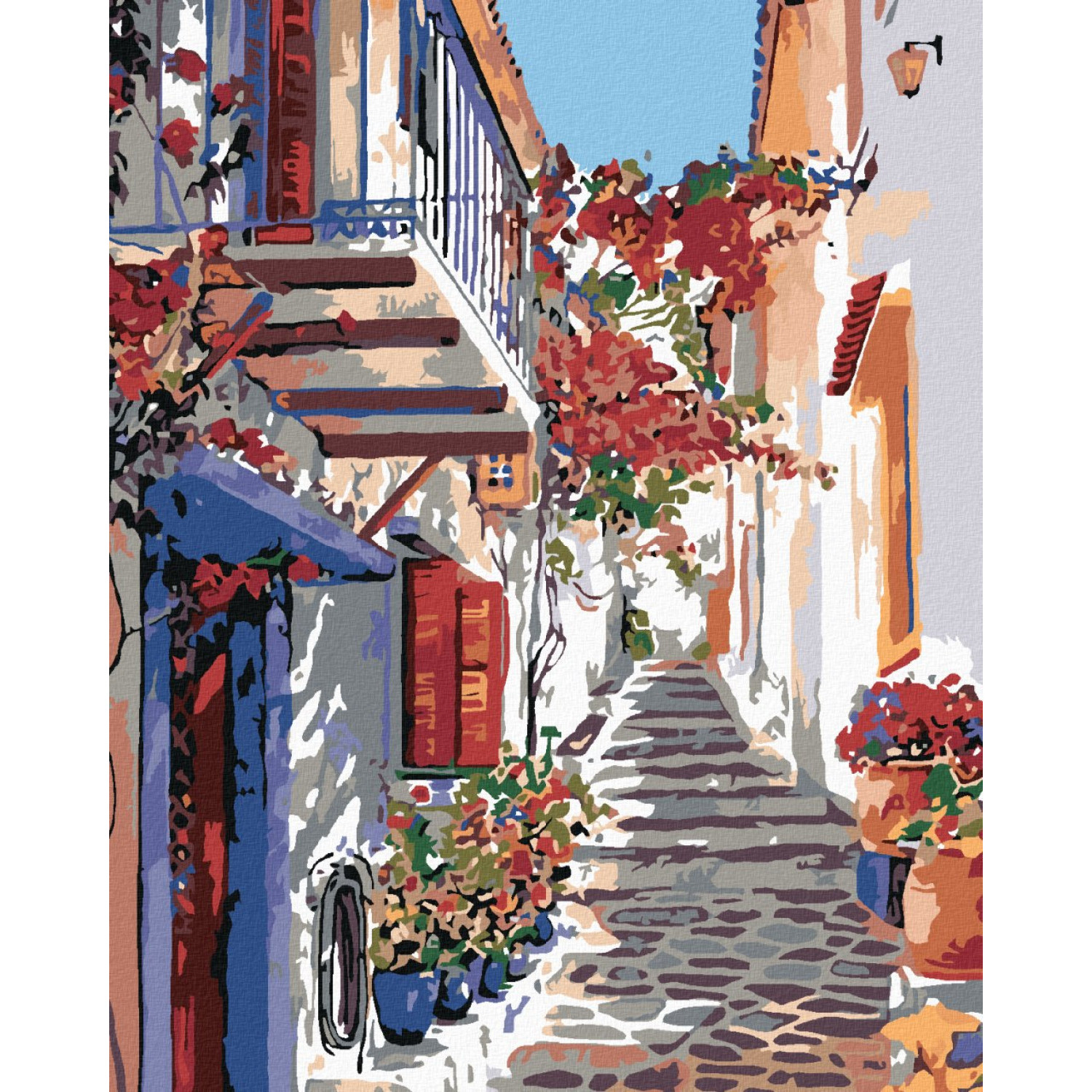 Рисуване по номера Цветна испанска улица, с подрамка, 40х50 см.