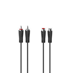 Удължителен аудио кабел HAMA  2 x Чинч мъжко - 2 x Чинч женско, 5.0 м, Черен