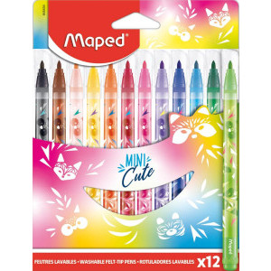 Флумастери Maped Color Peps Mini Cute, 12 цвята