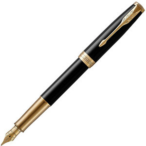 Писалка Parker Sonnet Lacquer GT 18K, Black and Gold