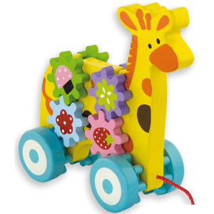 Играчка за дърпане - Жираф със зъбни колела
