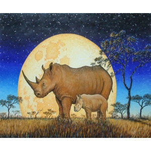 Диамантен гоблен Носорог, 40x50 см.
