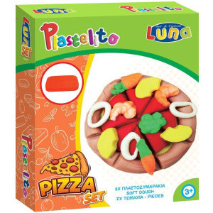 Комплект пластилин Luna, 6 цвята с формички Pizza