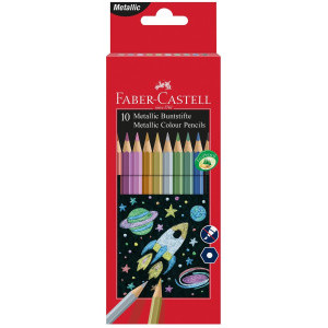 Цветни моливи Faber-Castell, металик, 10 цвята
