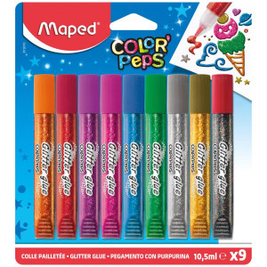 Лепило Maped, глитер, 9 цвята
