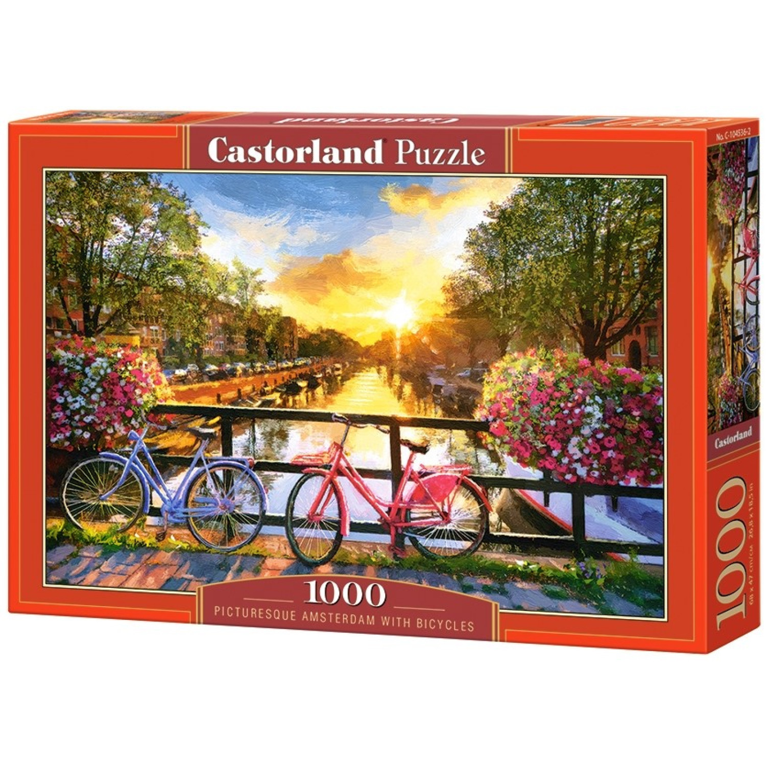 Пъзел Castorland Живописен Амстердам с велосипеди, 1000 елемента, C-104536-2
