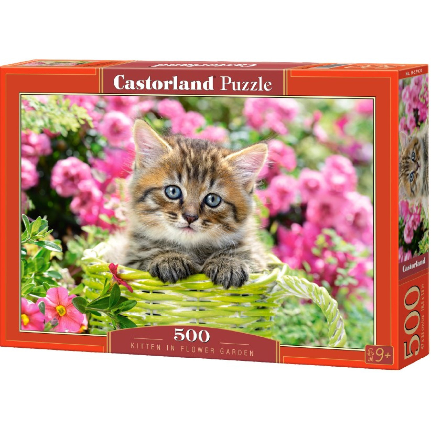 Пъзел Castorland Коте в Цветна градина, 500 елемента, B-52974