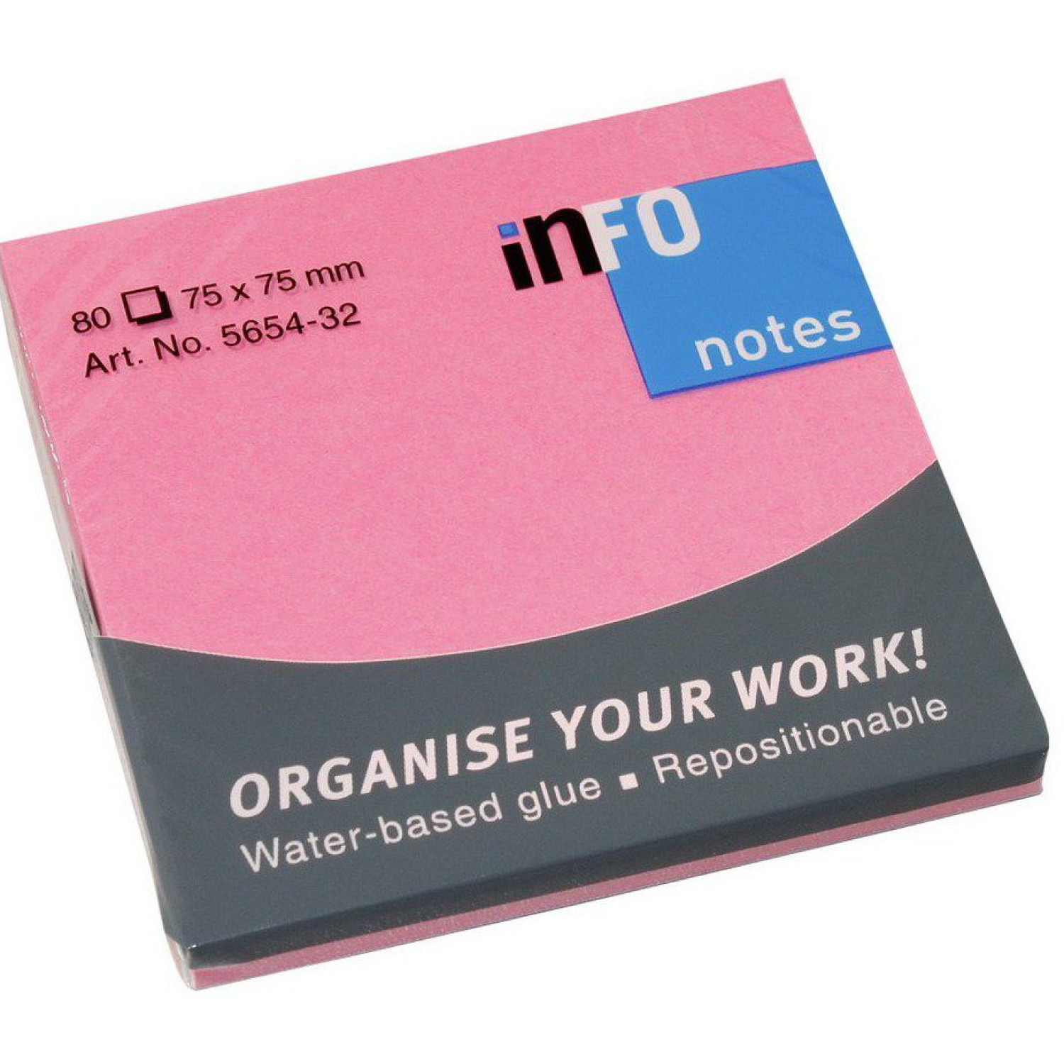 Самозалепващи листчета Info notes 75х75 мм, пастелно розов