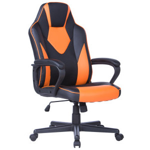 Геймърски стол Gamerix Storm, черно и оранжево